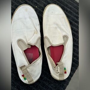 Vans Cream espadrilles Slip-On Shoes with Red Interior